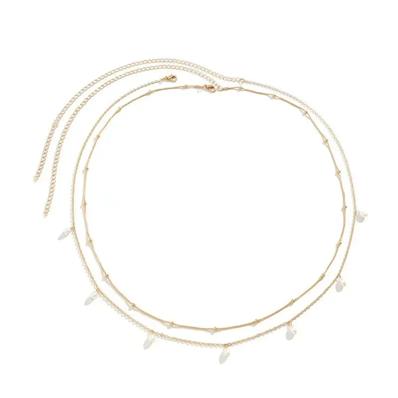Double Layer Pearl Waist Chain