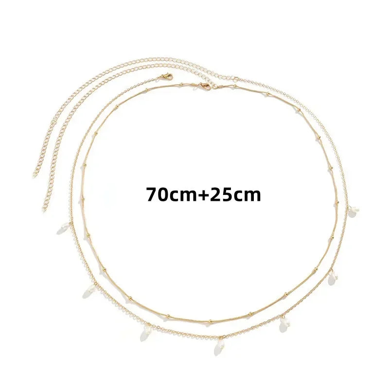 Double Layer Pearl Waist Chain